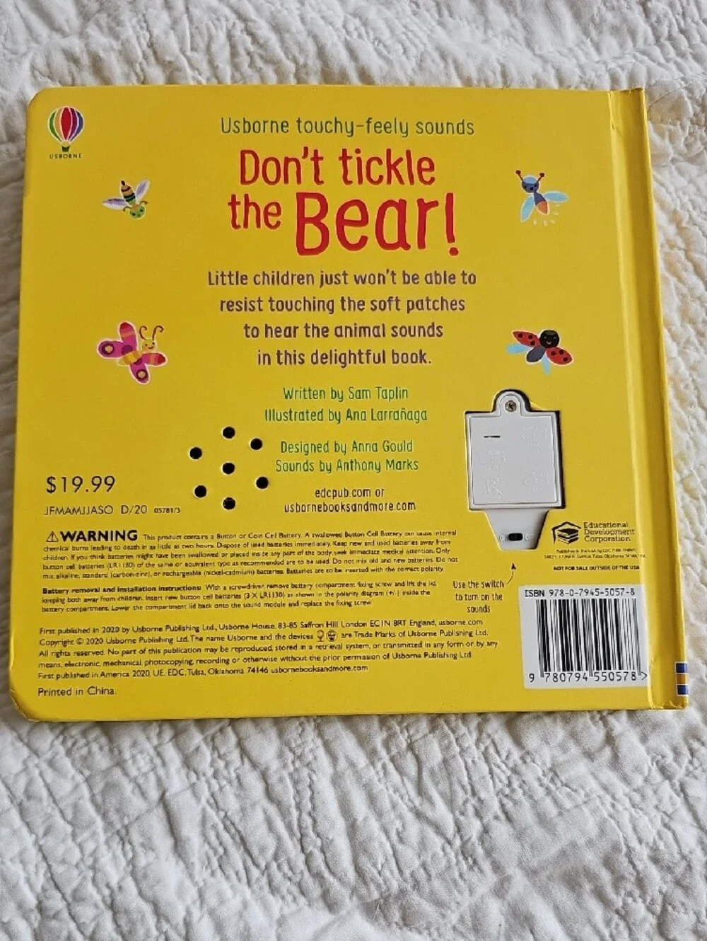 Born Yellow 'Don't Tickle the Bear!' Touchy-Feely Sound Book